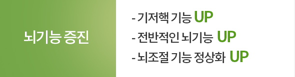 뇌기능 증진- 기저핵 기능 UP, 전반적인 뇌기능  UP, 뇌조절 기능 정상화  UP 