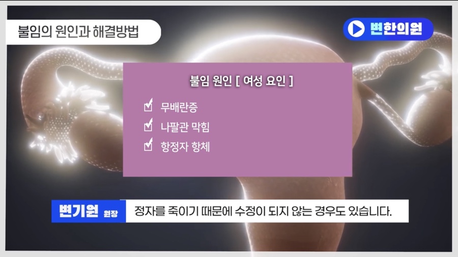 불임 여자 원인, 변한의원