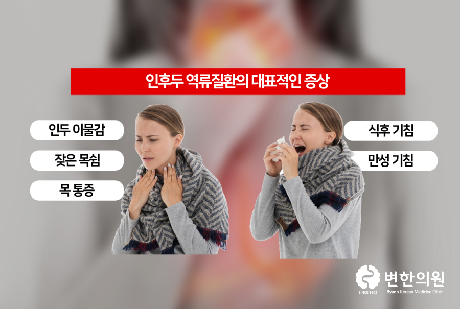 인후두역류질환 대표 증상 변한의원